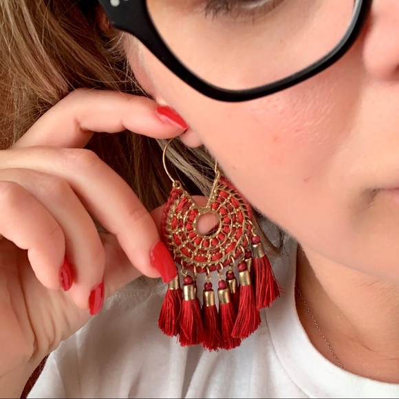 Saks Fifth Avenue Jewelry - ♥️♥️♥️ Red Tassels Earrings ♥️♥️♥️